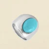 Bague Large ALOHA - Turquoise / Argenté -opulence Soldes Boutique 02220478 650 52 01