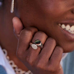 Bague Large CALIN - Argenté -opulence Soldes Boutique 02220499 050 TU M1