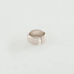 Bague Large JADE - Cristal / Argenté