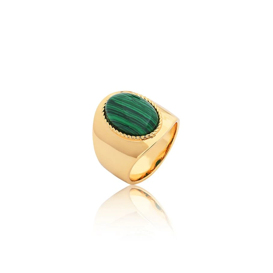 Bague Large ALOHA - Malachite 3 Bague Large ALOHA - Malachite