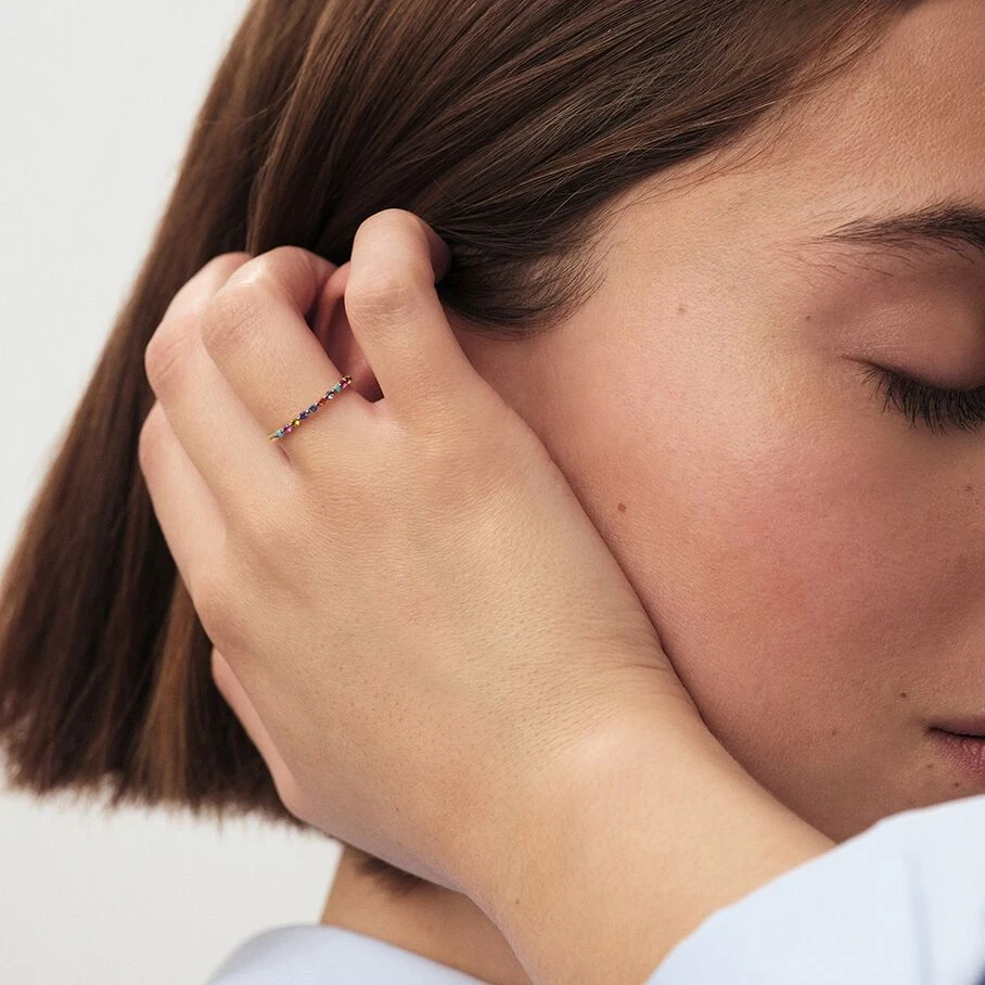 Bague Fine BELOVED - Multicolore / Doré 4 Bague Fine BELOVED - Multicolore / Doré – Image 2