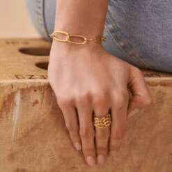 Bague Large MINUIT - Doré -opulence Soldes Boutique 02280033 157 52 M2