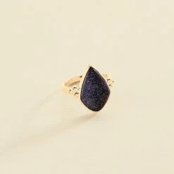 Bague Fine CREPUSCULE - Bleu / Doré