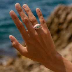 Bague Large CYCLADES - Rose Pâle/ Doré -opulence Soldes Boutique 02280248 895 52 M2