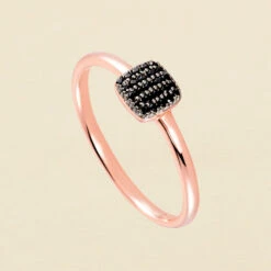 Bague Fine GLORIA - Noir / Rose