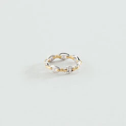 Bague Fine ETREINTE - Argenté / Doré