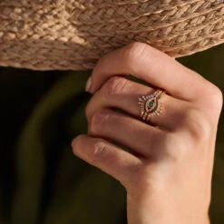 Bague Fine LUCKY EYE - Cristal / Doré 6 Bague Fine LUCKY EYE - Cristal / Doré -opulence Soldes Boutique 02290028 137 52 M2