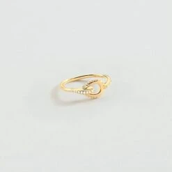 Bague Fine GEMINI - Cristal / Doré