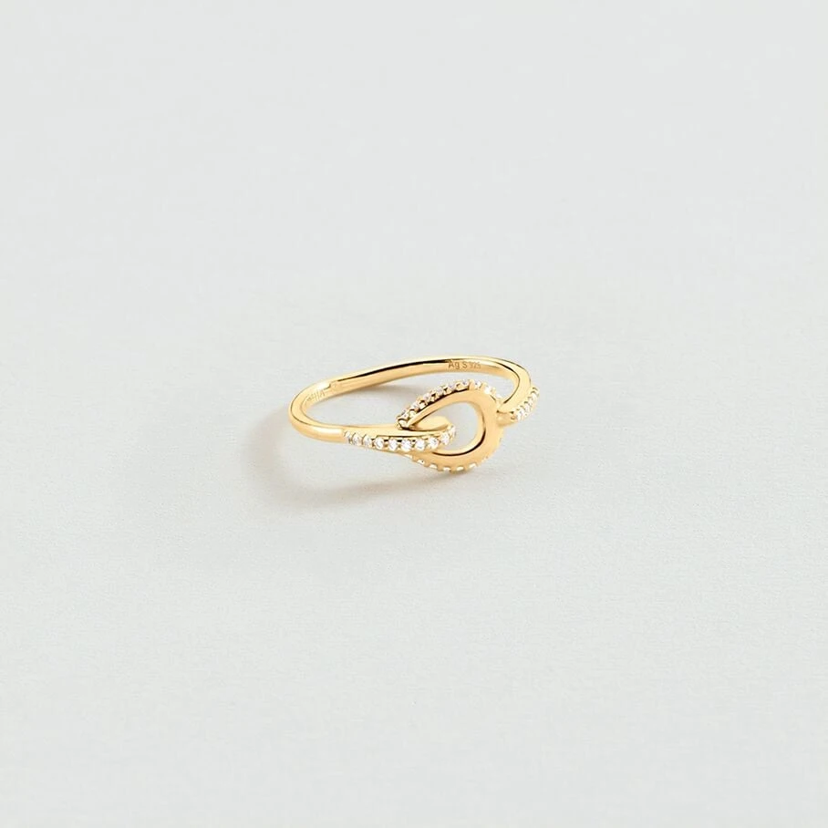 Bague Fine GEMINI - Cristal / Doré 3 Bague Fine GEMINI - Cristal / Doré