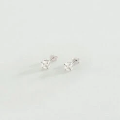 Boucles D'oreilles Puces SOL - Cristal / Argenté