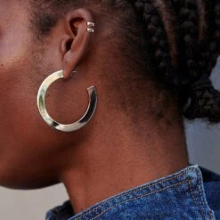 Créoles LINES - Argenté -opulence Soldes Boutique 02320817 050 TU M2