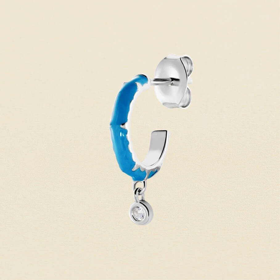 Piercing Créole JUNGLY - Bleu / Argenté 3 Piercing Créole JUNGLY - Bleu / Argenté