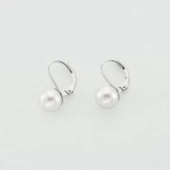 Boucles D'oreilles Pendantes PEARLY - Perle / Argenté