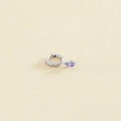 Piercing Créole MAMBA - Lavande / Argenté