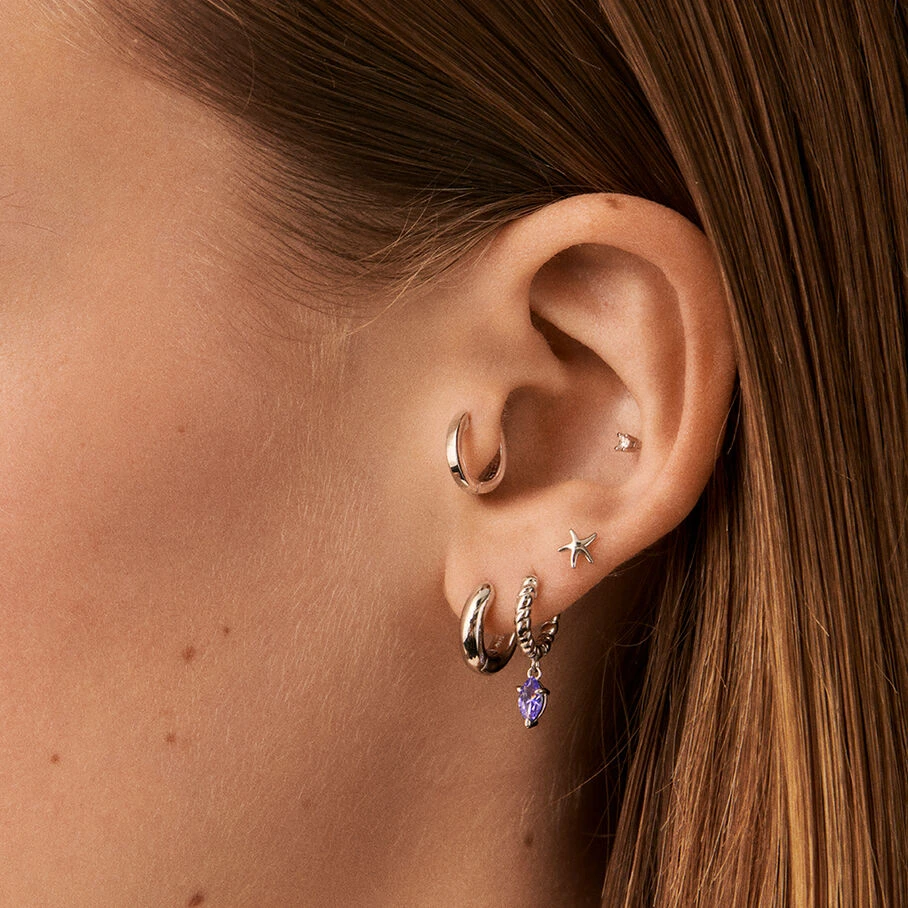 Piercing Créole MAMBA - Lavande / Argenté 4 Piercing Créole MAMBA - Lavande / Argenté – Image 2