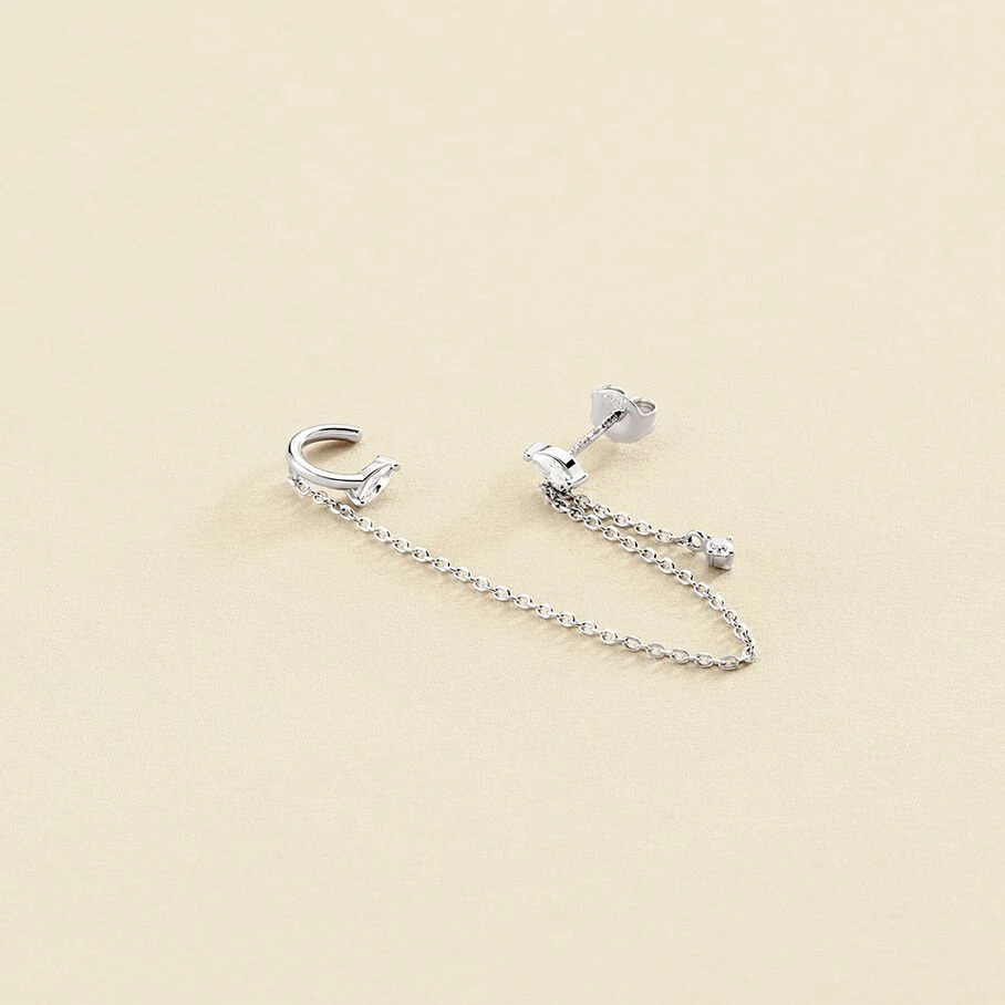 Piercing Ear Cuff AMAS - Cristal / Argenté 3 Piercing Ear Cuff AMAS - Cristal / Argenté