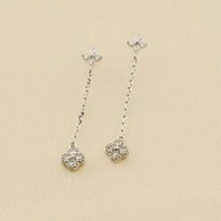 Boucles D'oreilles Pendantes BELOVED - Cristal / Argenté