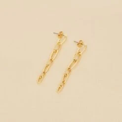 Boucles D'oreilles Pendantes CHAIN - Doré