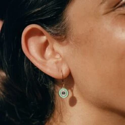 Boucles D'oreilles Pendantes CYCLADES - Turquoise / Doré -opulence Soldes Boutique 02381228 731 TU M2