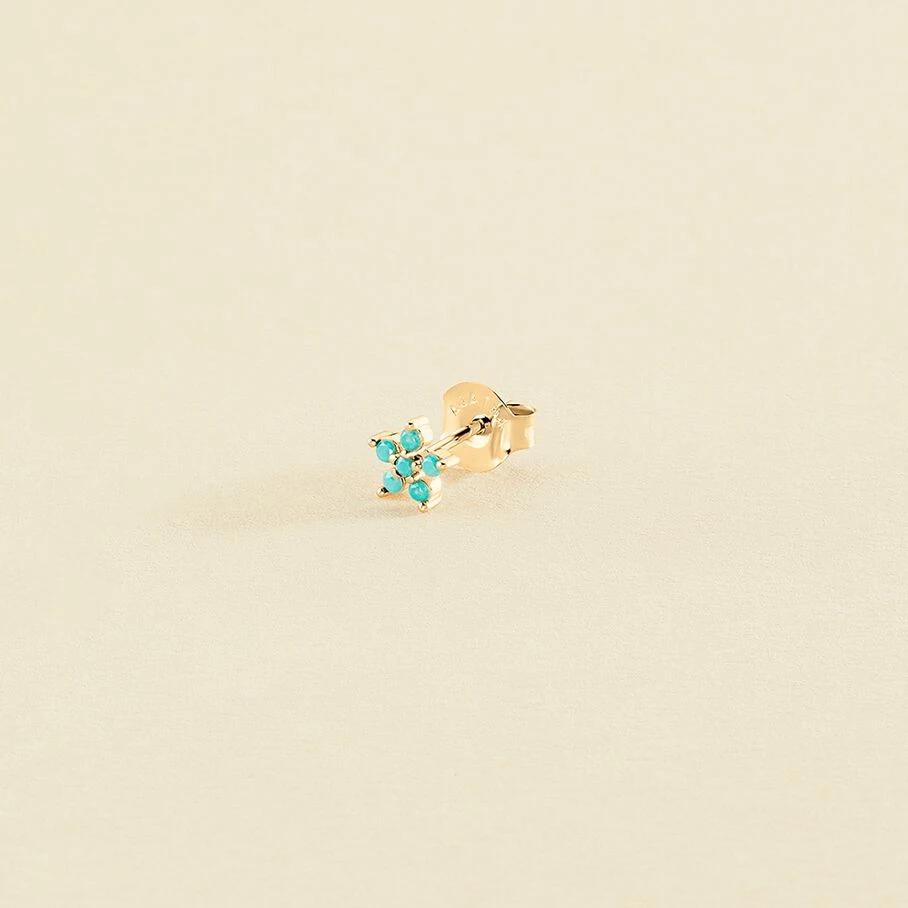 Piercing Puce FLOR6 - Turquoise / Doré 3 Piercing Puce FLOR6 - Turquoise / Doré
