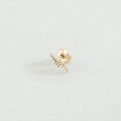 Piercing Puce ECLAIR - Cristal / Doré