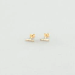 Boucles D'oreilles Puces BARSHINE - Cristal / Doré