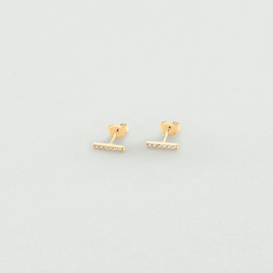 Boucles D'oreilles Puces BARSHINE - Cristal / Doré 3 Boucles D'oreilles Puces BARSHINE - Cristal / Doré