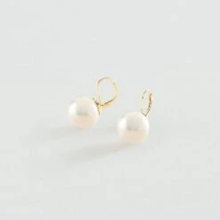 Boucles D'oreilles Pendantes PEARLY - Perle / Doré