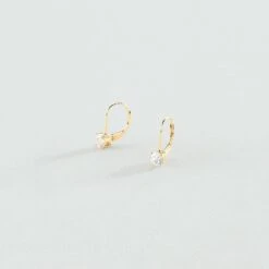 Boucles D'oreilles Pendantes SOL - Cristal / Doré