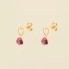 Boucles D'oreilles Puces BEGUIN - Rouge / Doré -opulence Soldes Boutique 02390793 324 TU 01