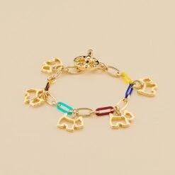 Bracelet Souple CHIEN - Multicolore / Doré