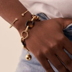 Bracelet Souple BOUCLE - Ecaille / Doré -opulence Soldes Boutique 02480102 173 TU M2