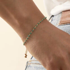 Bracelet Souple SMARTY - Vert / Doré -opulence Soldes Boutique 02480230 658 TU M2