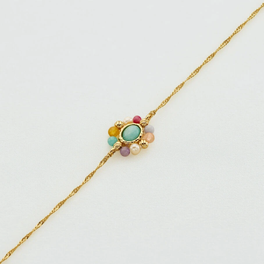 Bracelet Souple ARLEQUIN - Multicolore / Doré 4 Bracelet Souple ARLEQUIN - Multicolore / Doré – Image 2