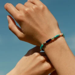 Bracelet Souple CYCLADES - Bleu / Doré 7 Bracelet Souple CYCLADES - Bleu / Doré -opulence Soldes Boutique 02480271 109 TU M2