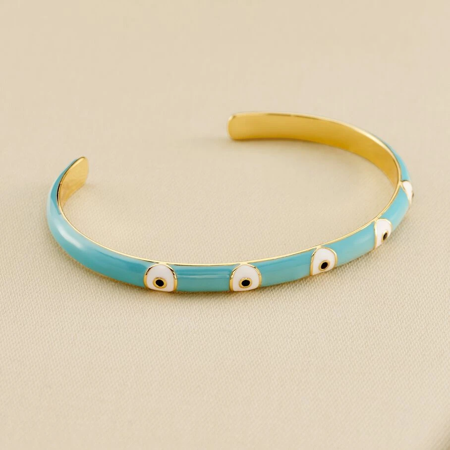 Jonc CYCLADES - Turquoise / Doré 3 Jonc CYCLADES - Turquoise / Doré