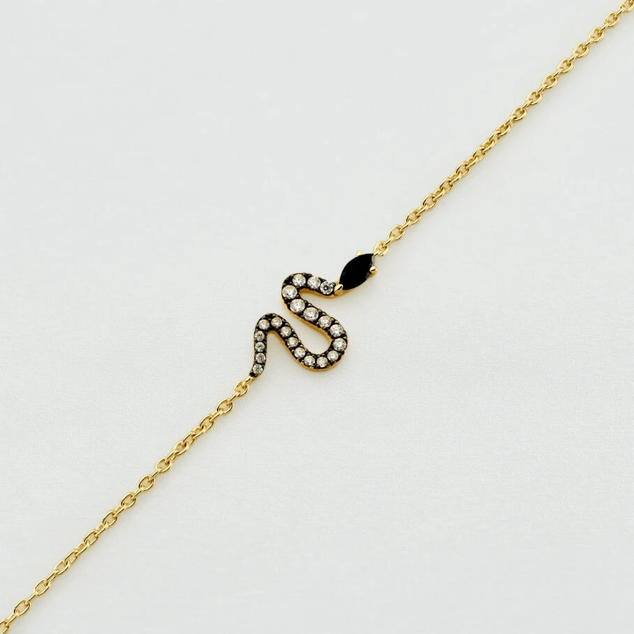 Bracelet Souple SNAKY - Cristal / Gun 3 Bracelet Souple SNAKY - Cristal / Gun