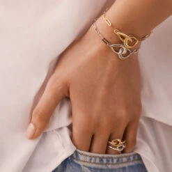 Bracelet Souple GEMINI - Cristal / Doré -opulence Soldes Boutique 02490080 137 TU M2