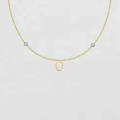 Collier Ras Du Cou LETTRE O - Cristal / Doré