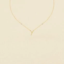 Collier Ras Du Cou LETTRE Y - Cristal / Doré