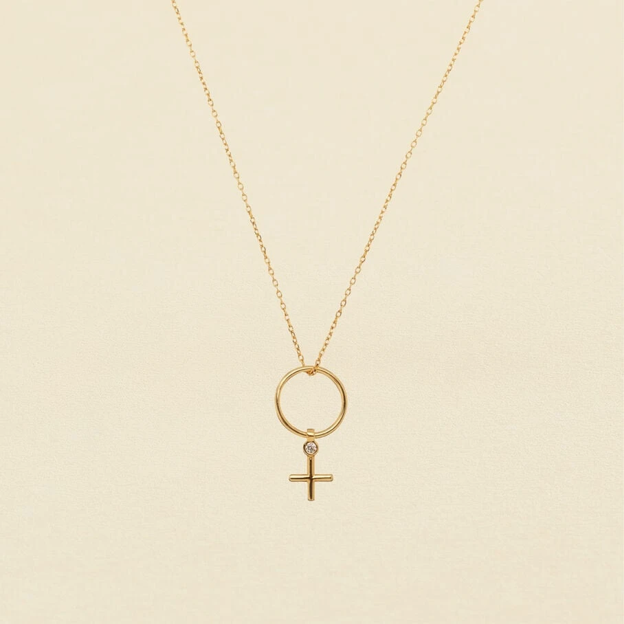 Collier Mi-long FEMME - Cristal / Doré 3 Collier Mi-long FEMME - Cristal / Doré