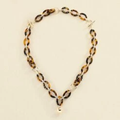 Collier Mi-long BOUCLE - Ecaille / Doré