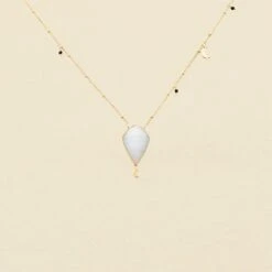 Collier Mi-long CREPUSCULE - Blanc / Doré