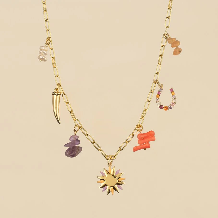 Collier Ras Du Cou RODEO - Multicolore / Doré 3 Collier Ras Du Cou RODEO - Multicolore / Doré