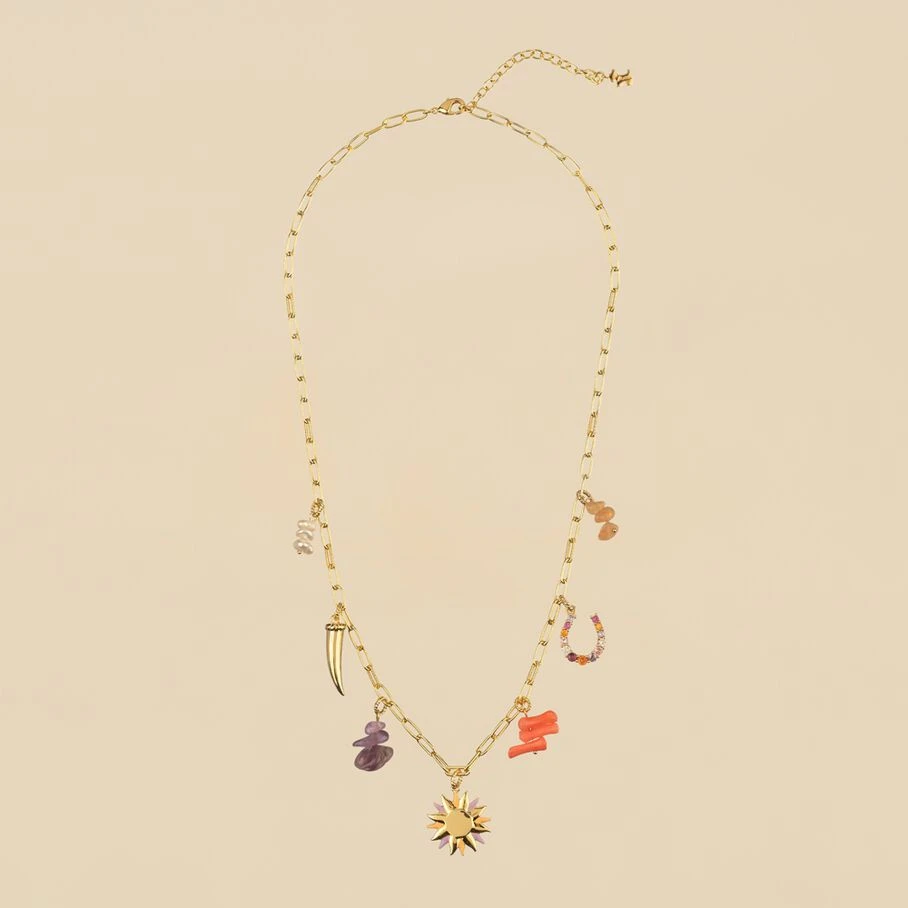 Collier Ras Du Cou RODEO - Multicolore / Doré 4 Collier Ras Du Cou RODEO - Multicolore / Doré – Image 2