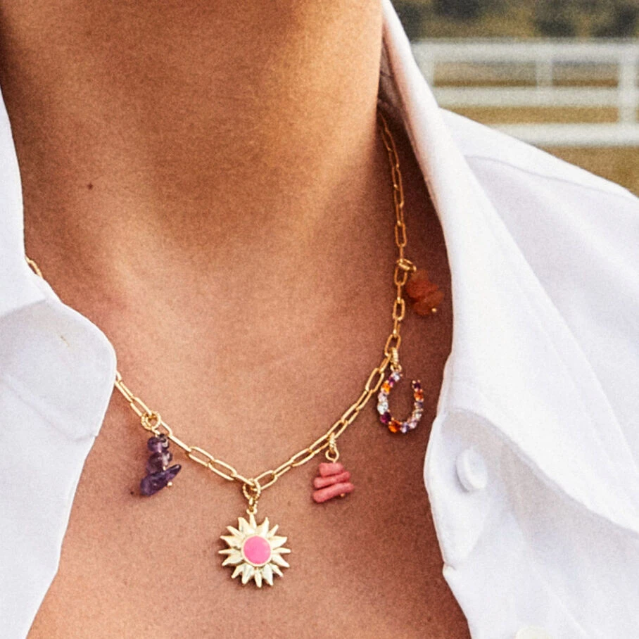 Collier Ras Du Cou RODEO - Multicolore / Doré 6 Collier Ras Du Cou RODEO - Multicolore / Doré – Image 4