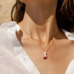 Collier Mi-long RODEO - Rose / Doré -opulence Soldes Boutique 02680192 315 TU M2
