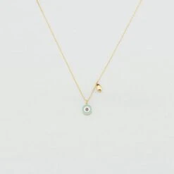 Collier Ras Du Cou CYCLADES - Turquoise / Doré