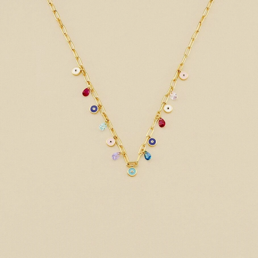 Collier Ras Du Cou CYCLADES - Multicolore / Doré 3 Collier Ras Du Cou CYCLADES - Multicolore / Doré