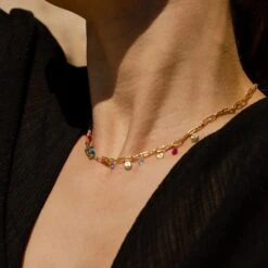 Collier Ras Du Cou CYCLADES - Multicolore / Doré 7 Collier Ras Du Cou CYCLADES - Multicolore / Doré -opulence Soldes Boutique 02681161 256 TU M2